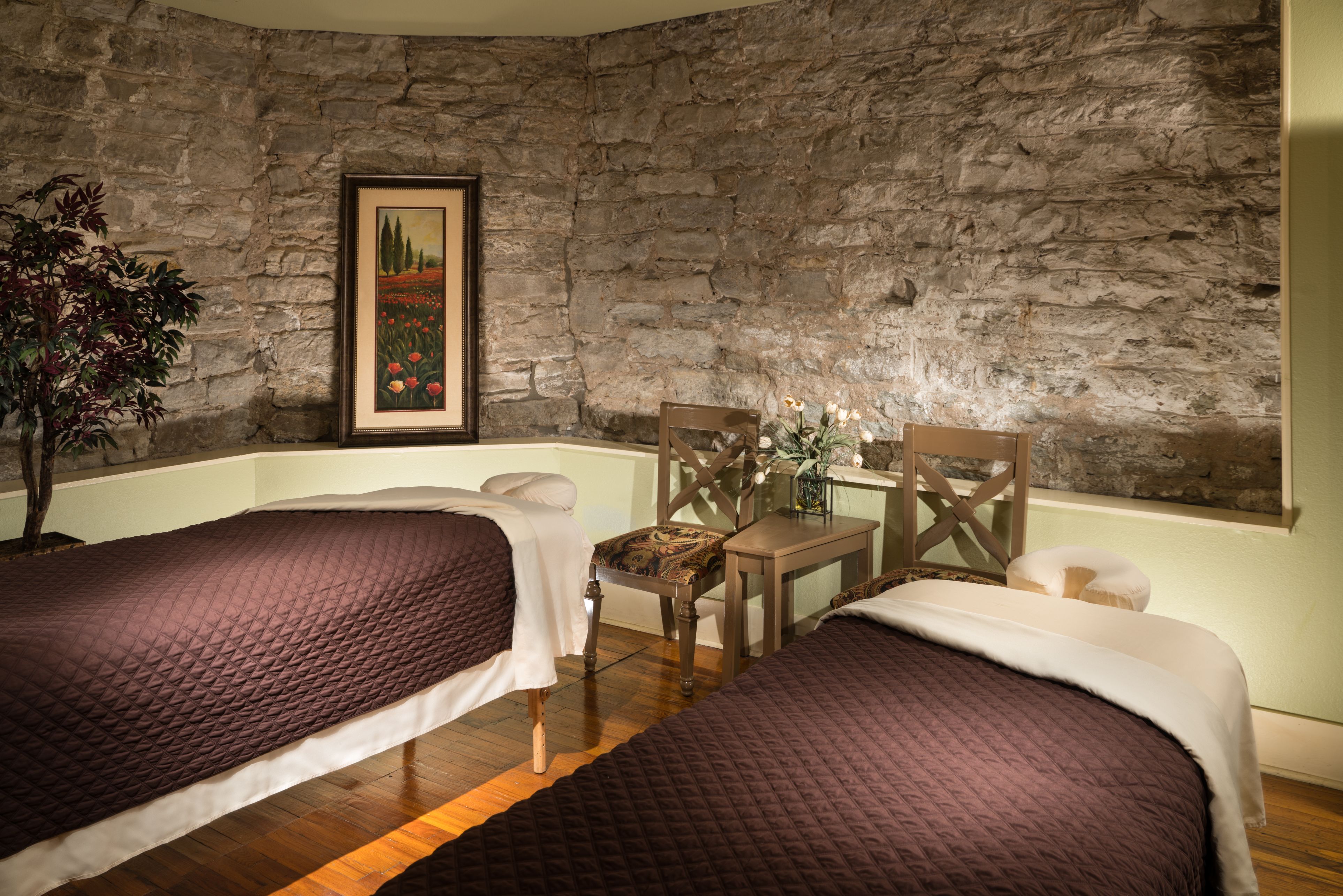 two beds in a room