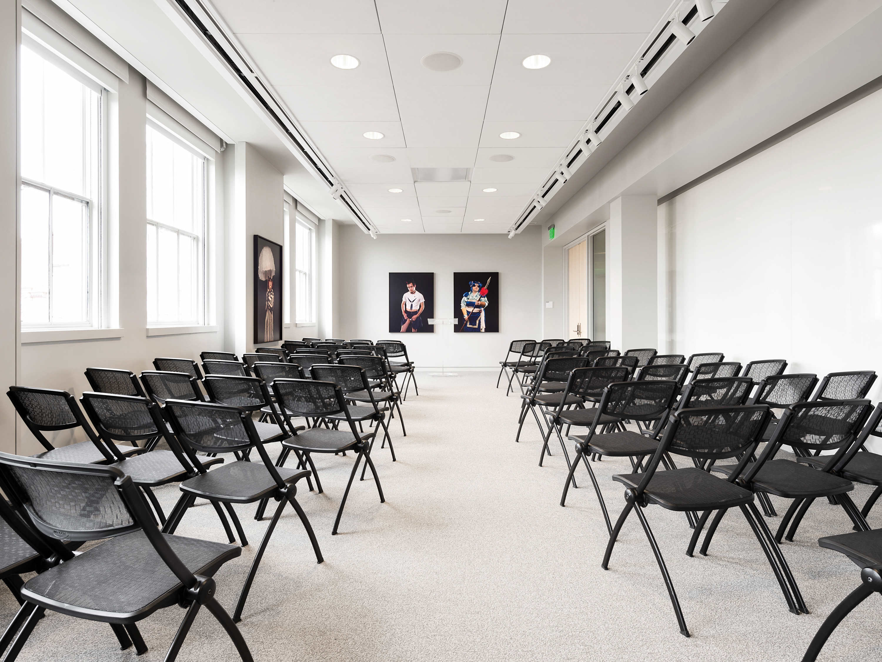 a room with many chairs