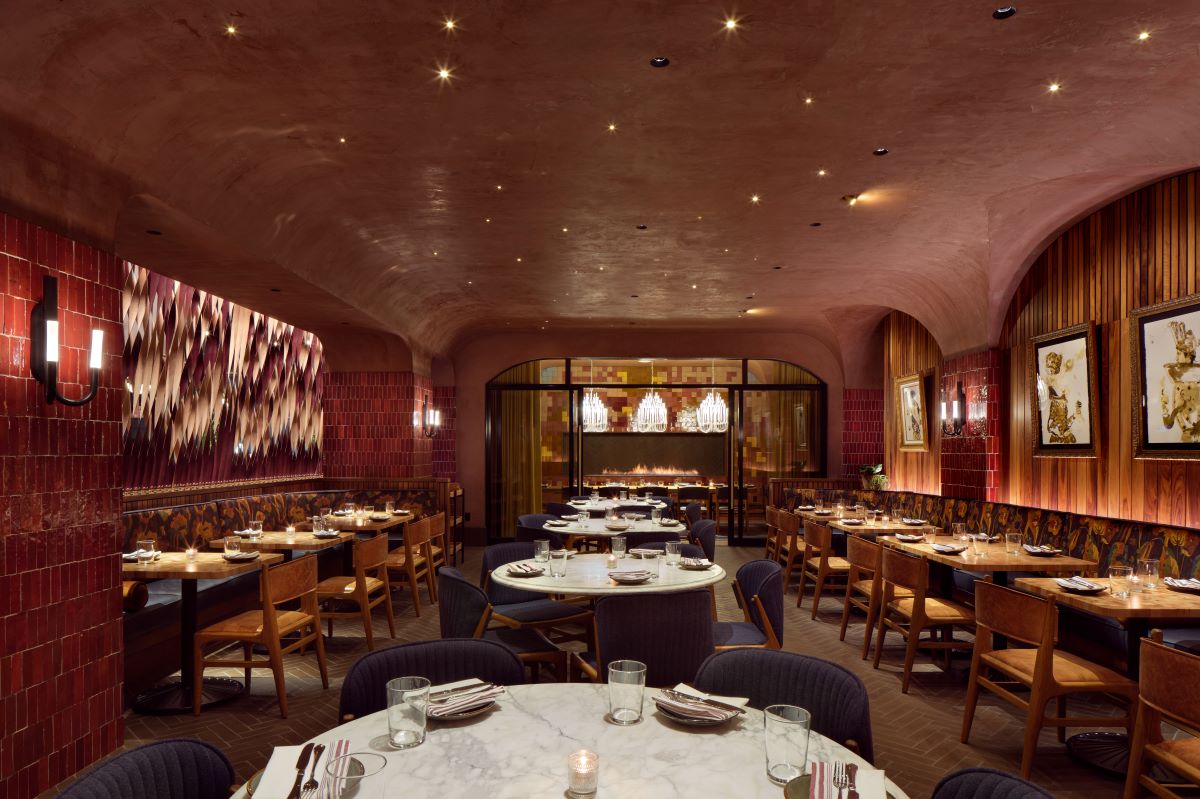 a restaurant with tables and chairs