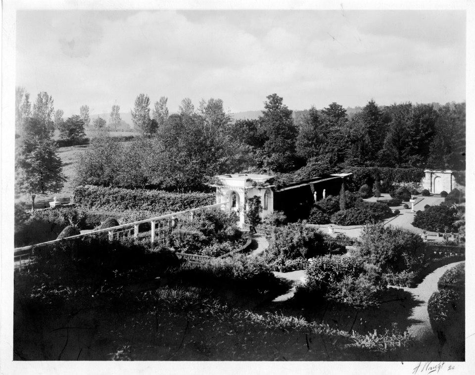a building surrounded by trees