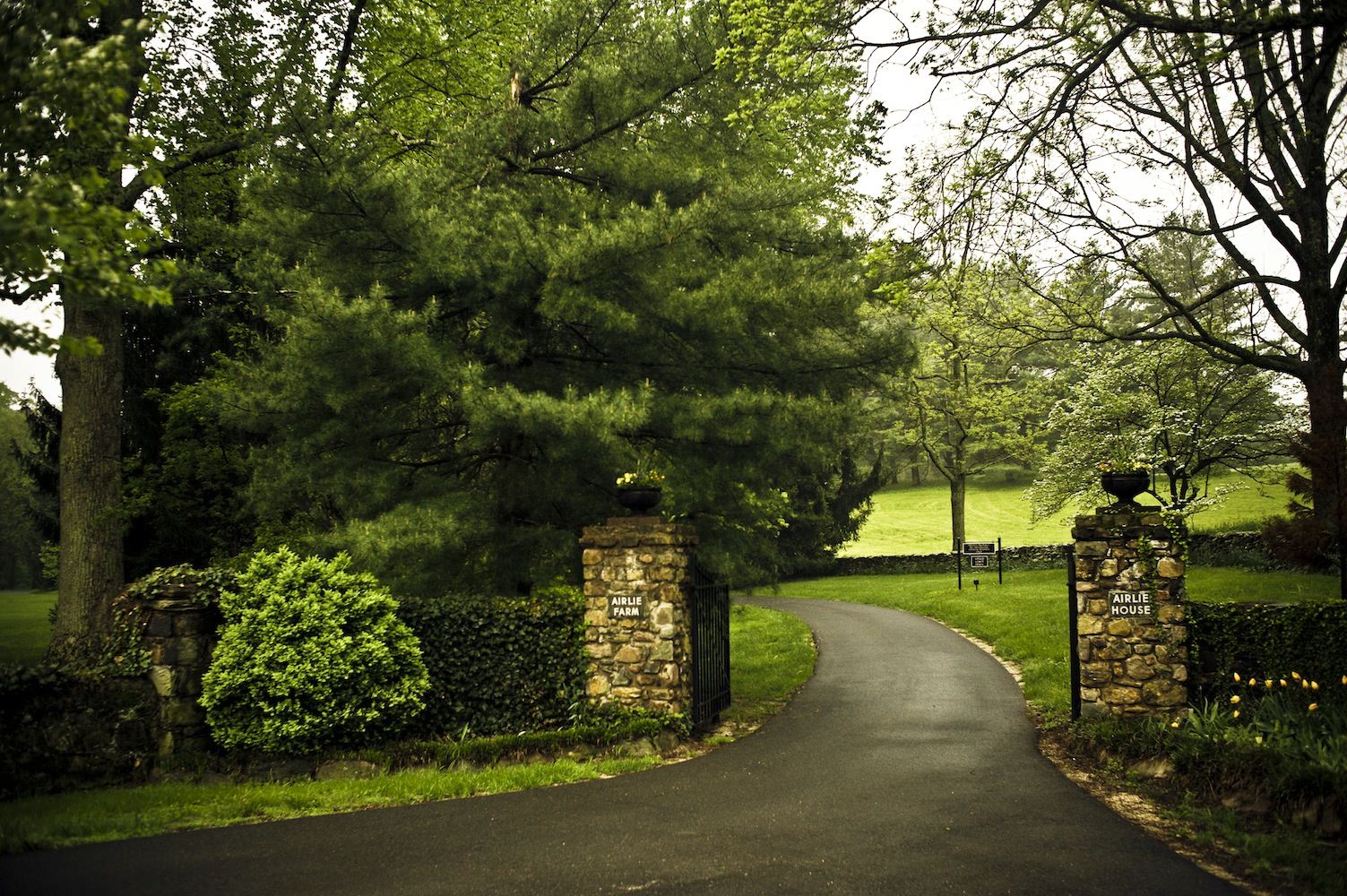 a driveway leading to a park