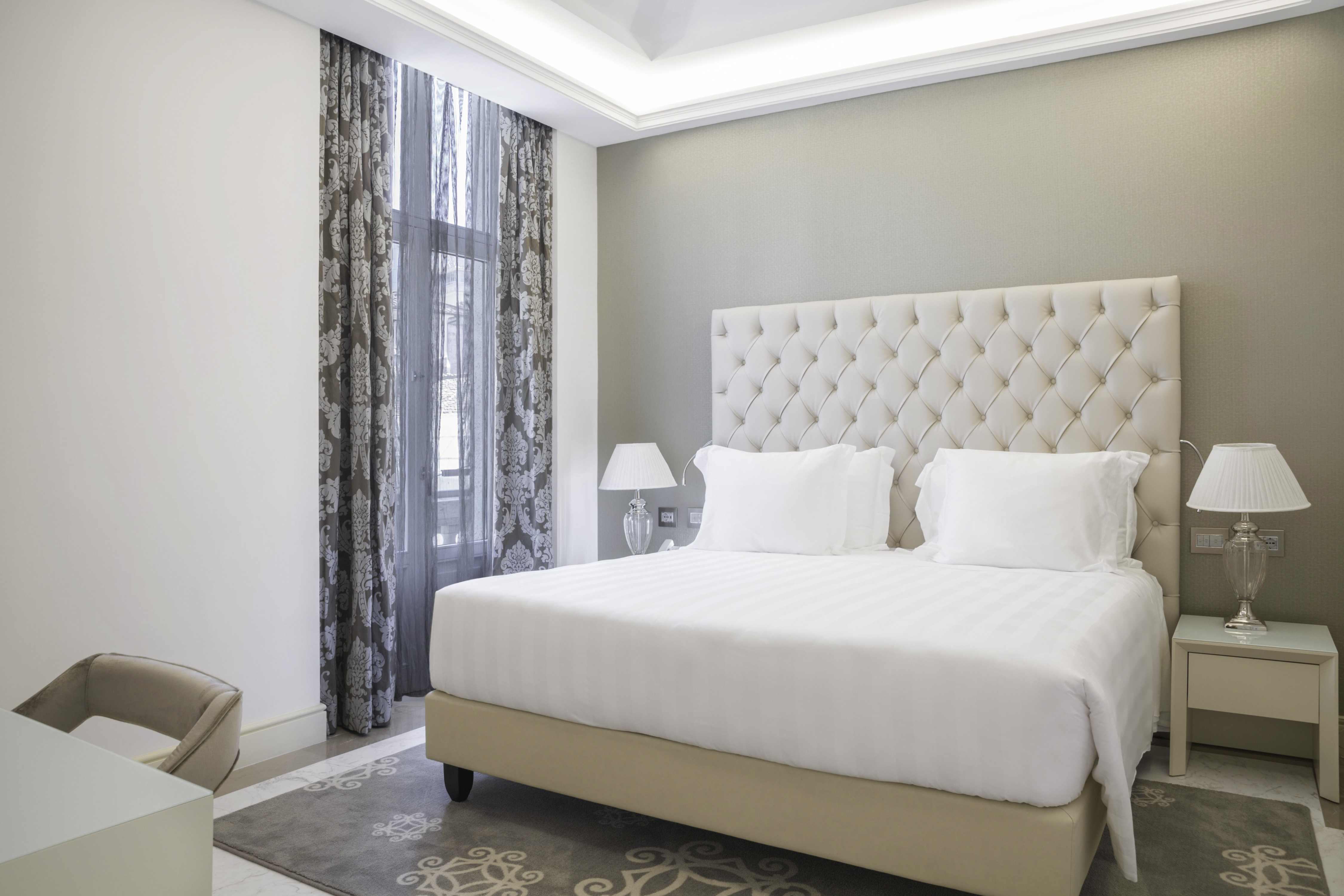a bed in a room