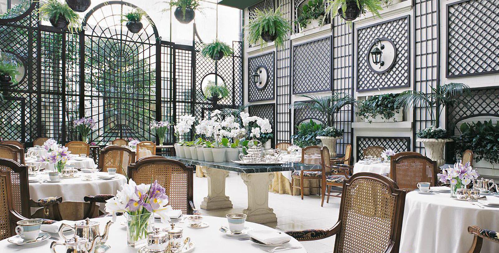 a room with tables and chairs