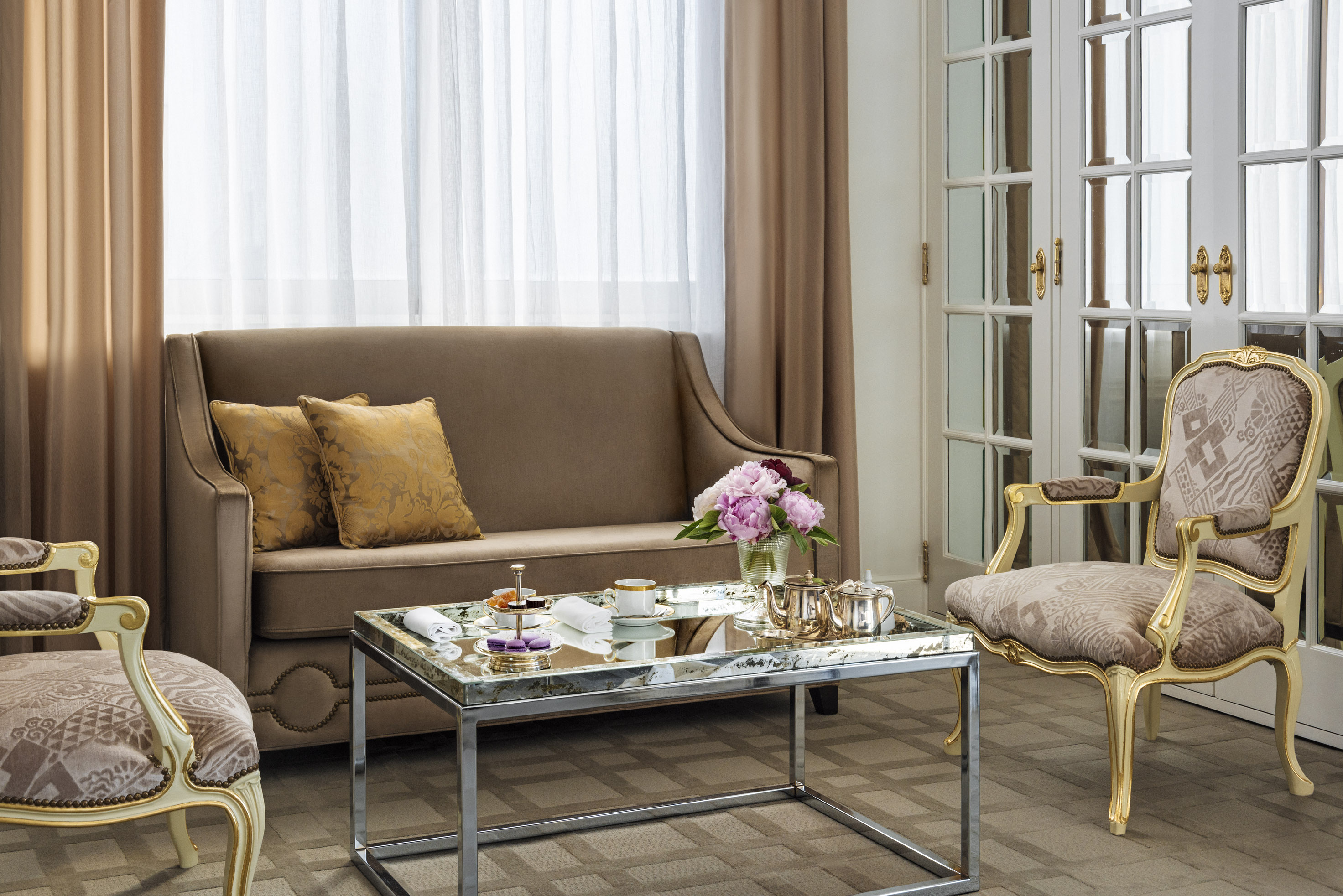 a living room with a couch and a coffee table