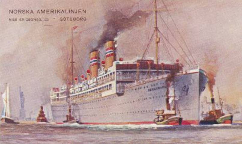 a large ship with smoke coming out of it