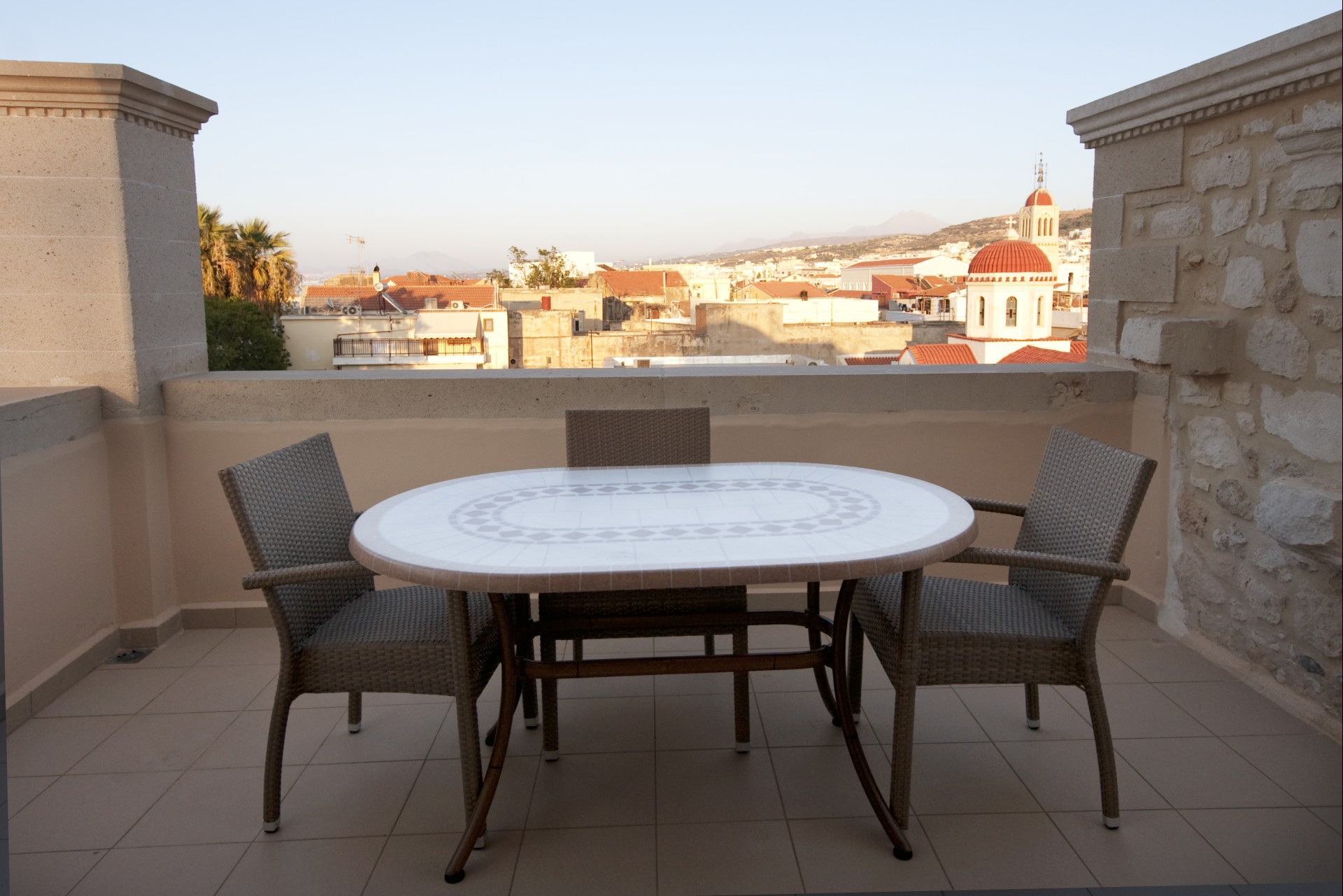 image of balcony view antica dimora suties crete greece_high