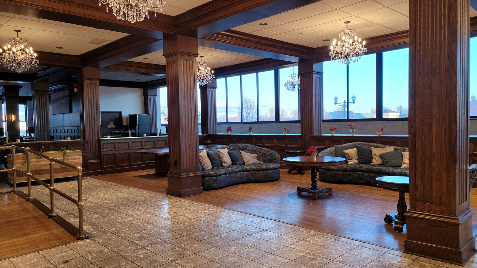 a room with couches and a table