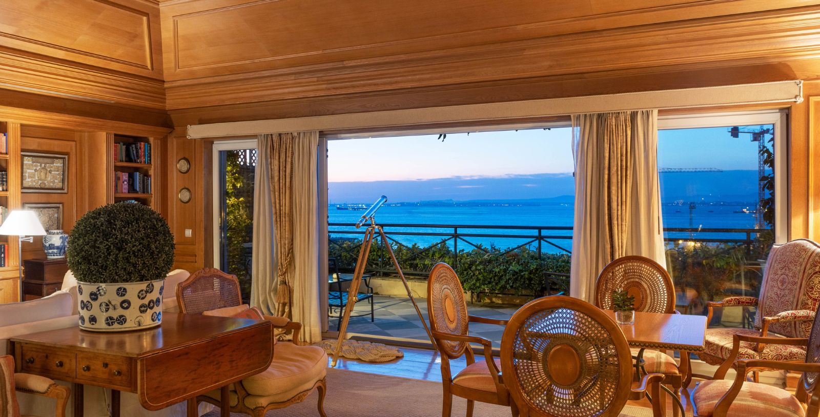a room with a view of the ocean