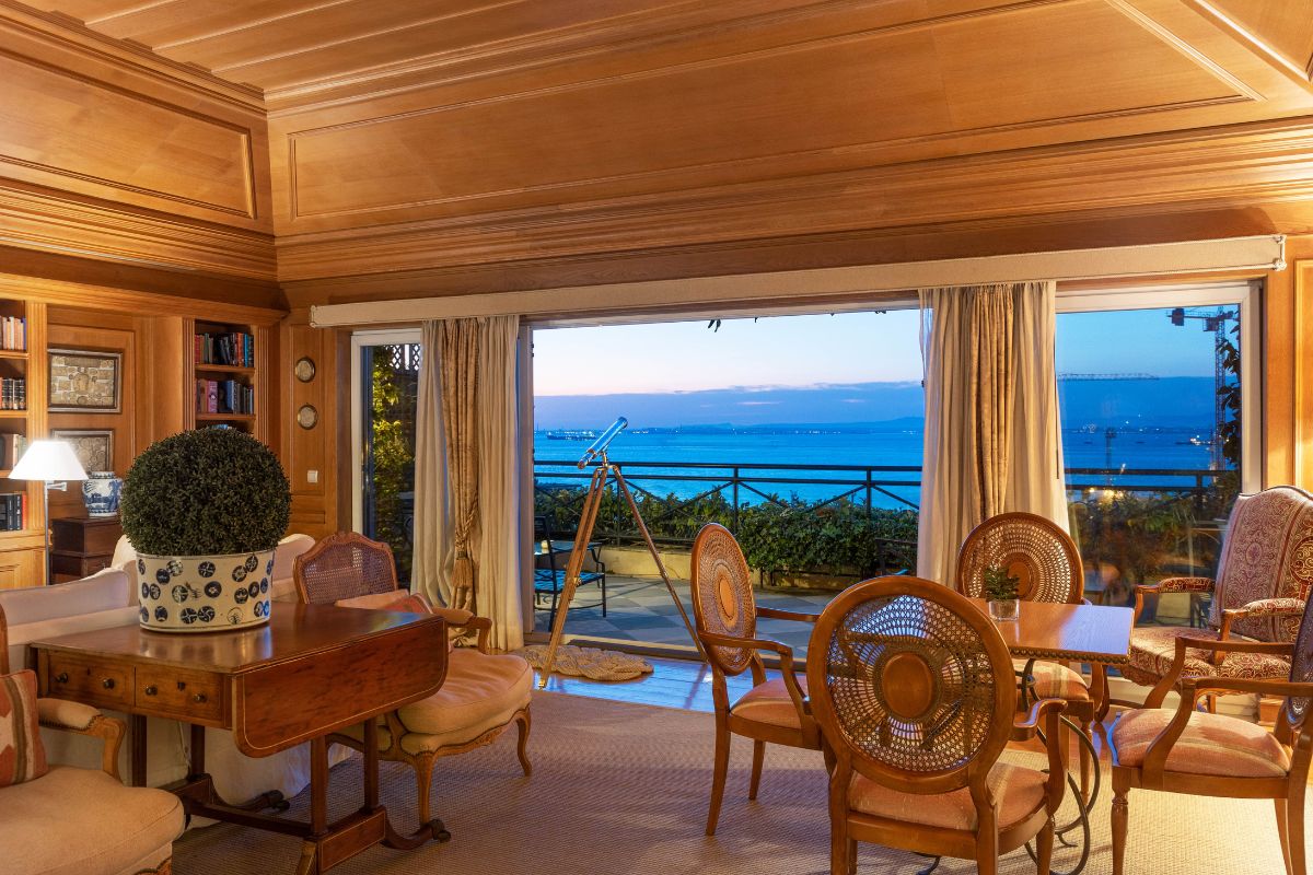 a room with a view of the ocean
