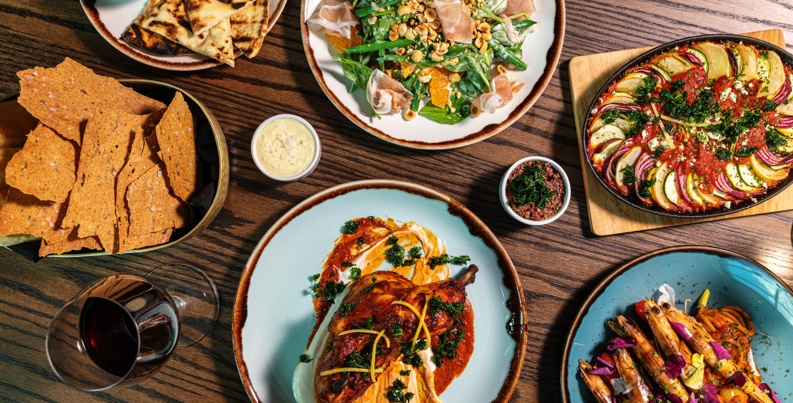 a table full of food