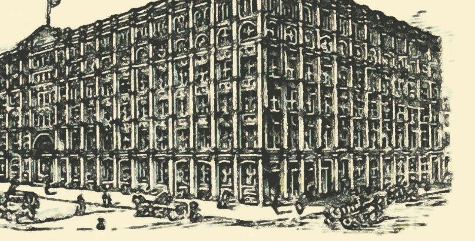 a drawing of a building