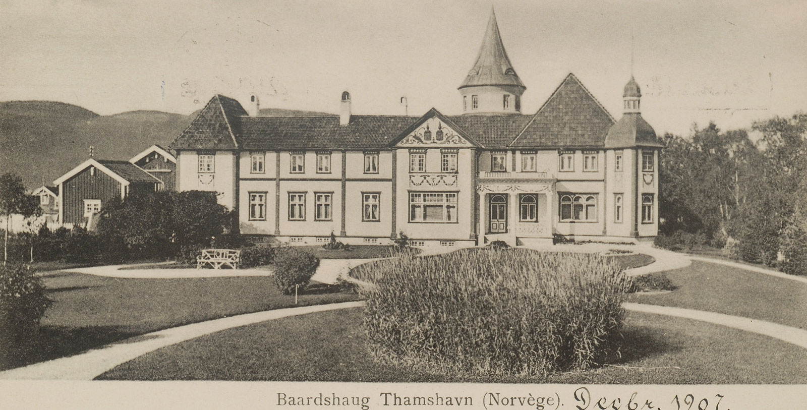a large building with a tower