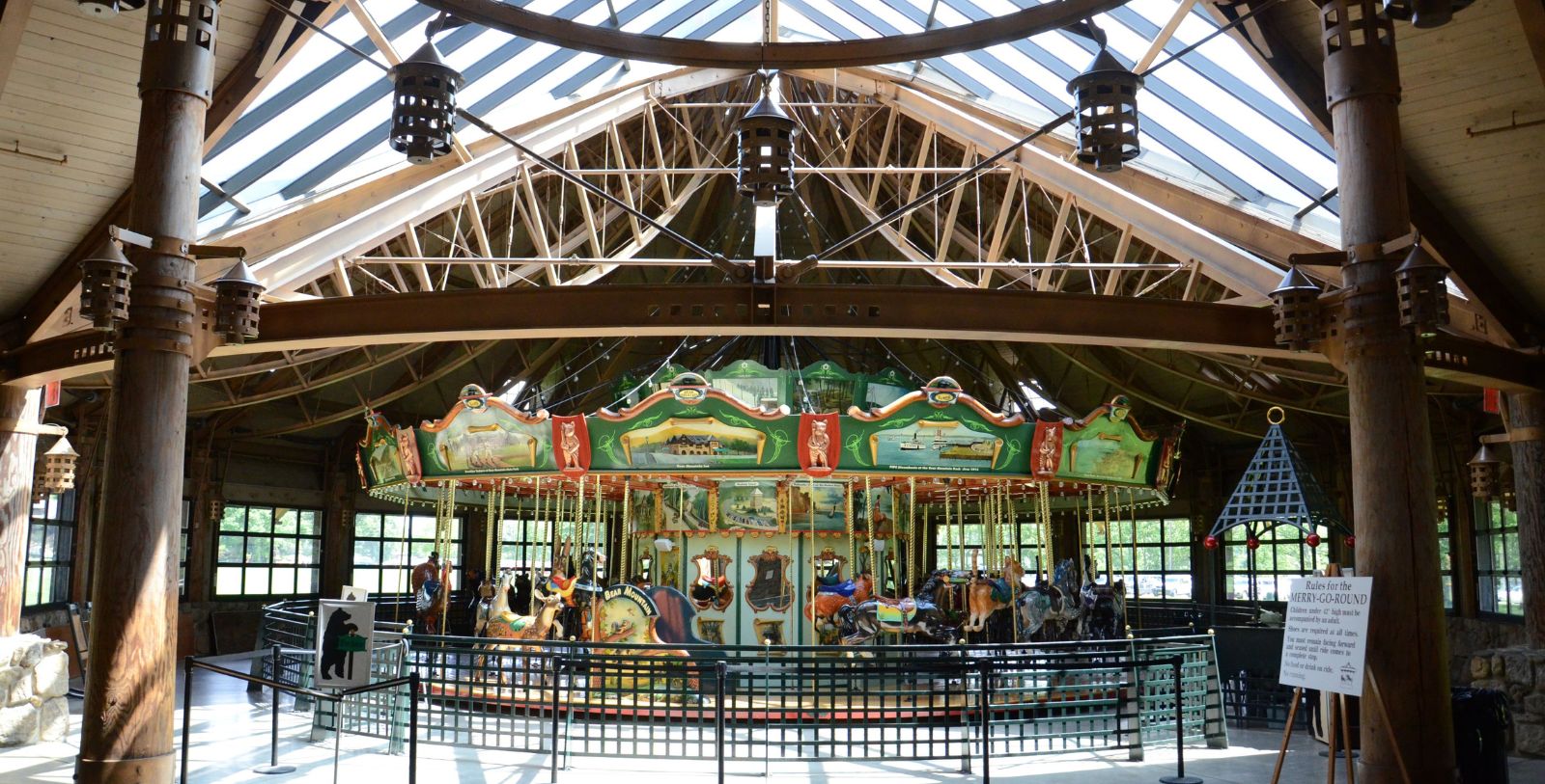 a carousel inside a building