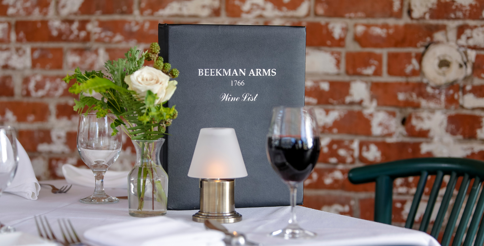 a menu on a table