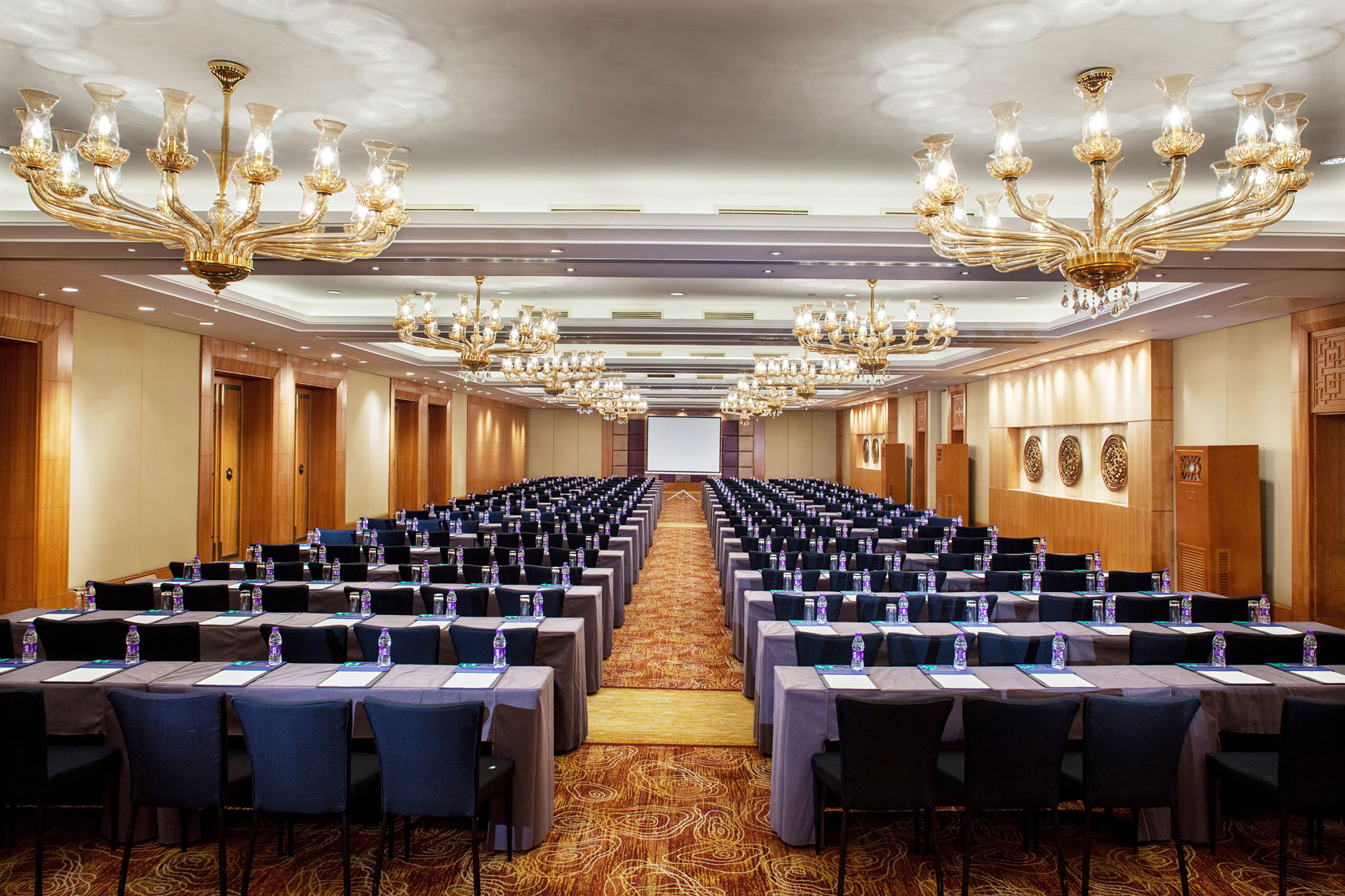 a room with tables and chairs
