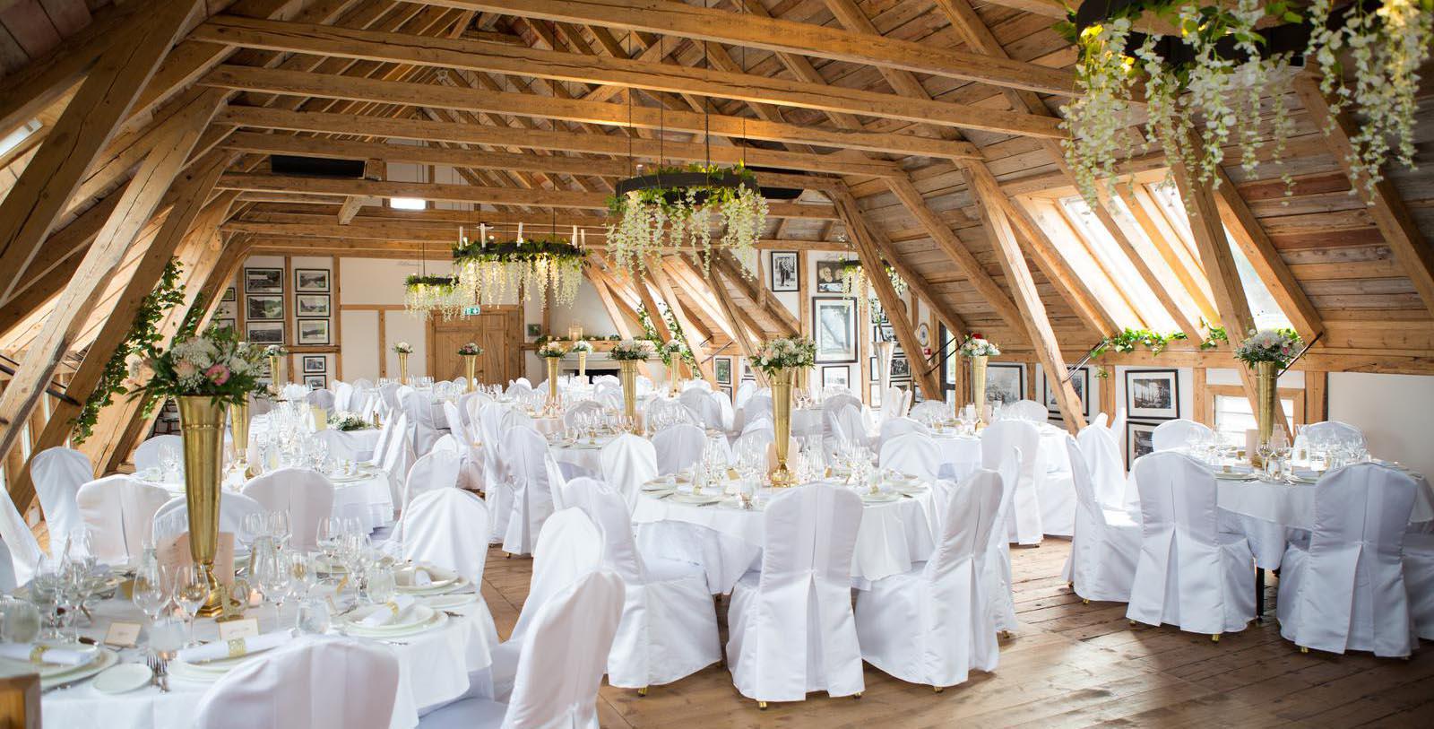 a room with tables and chairs