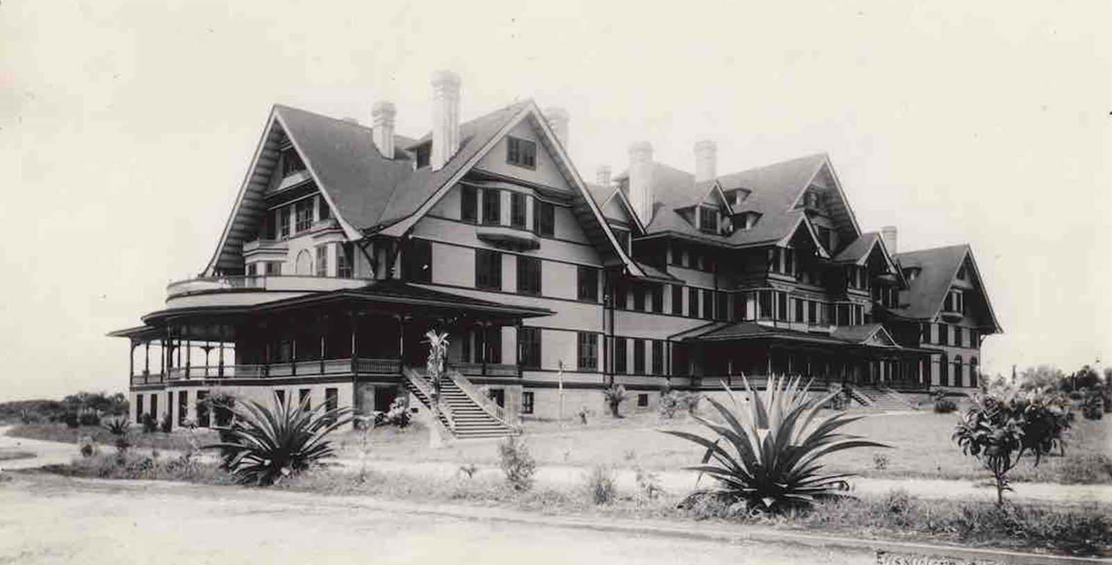 a large house with a large porch