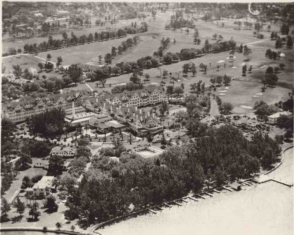 an aerial view of a resort