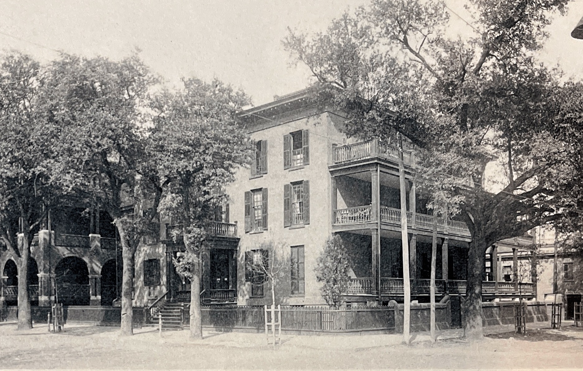 Belle Grove Plantation with trees around it