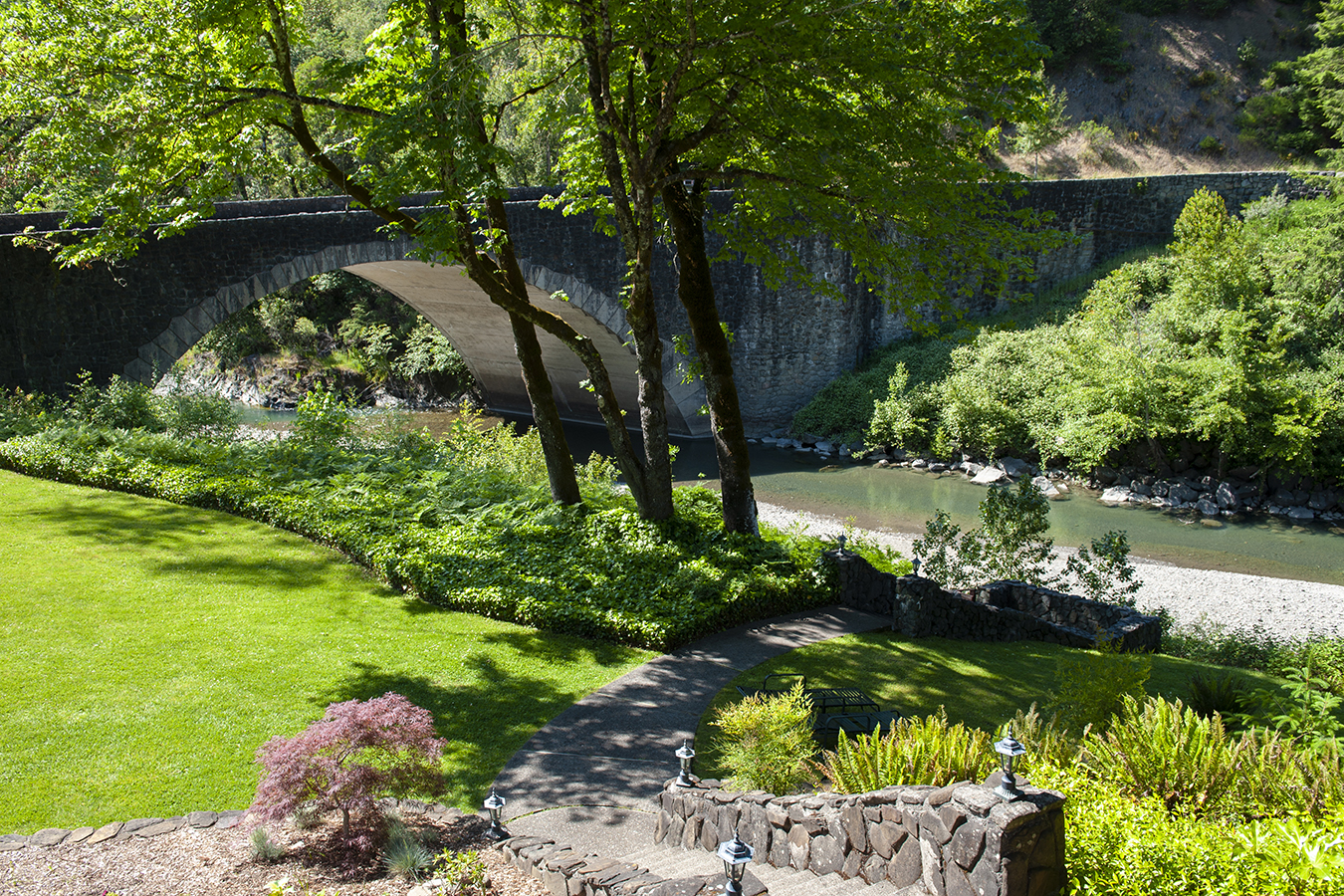 a bridge over a river