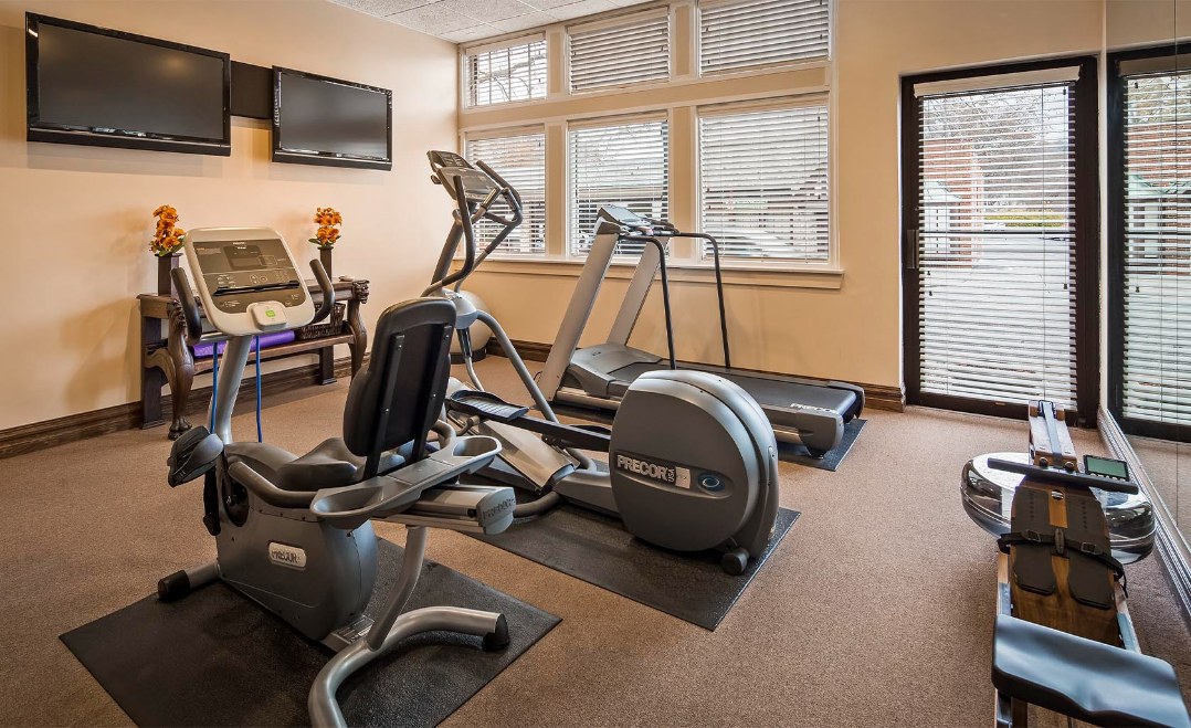 a room with exercise equipment