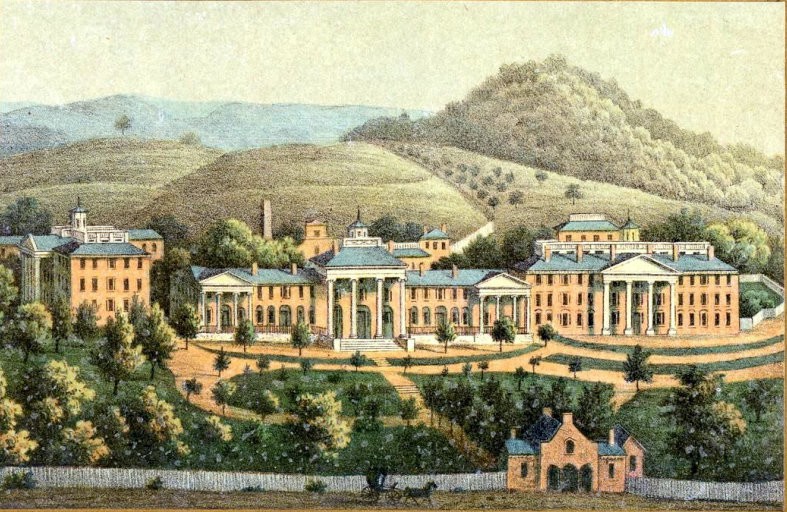 a drawing of a large building