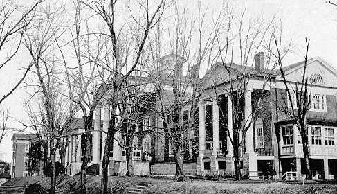 a large building with columns