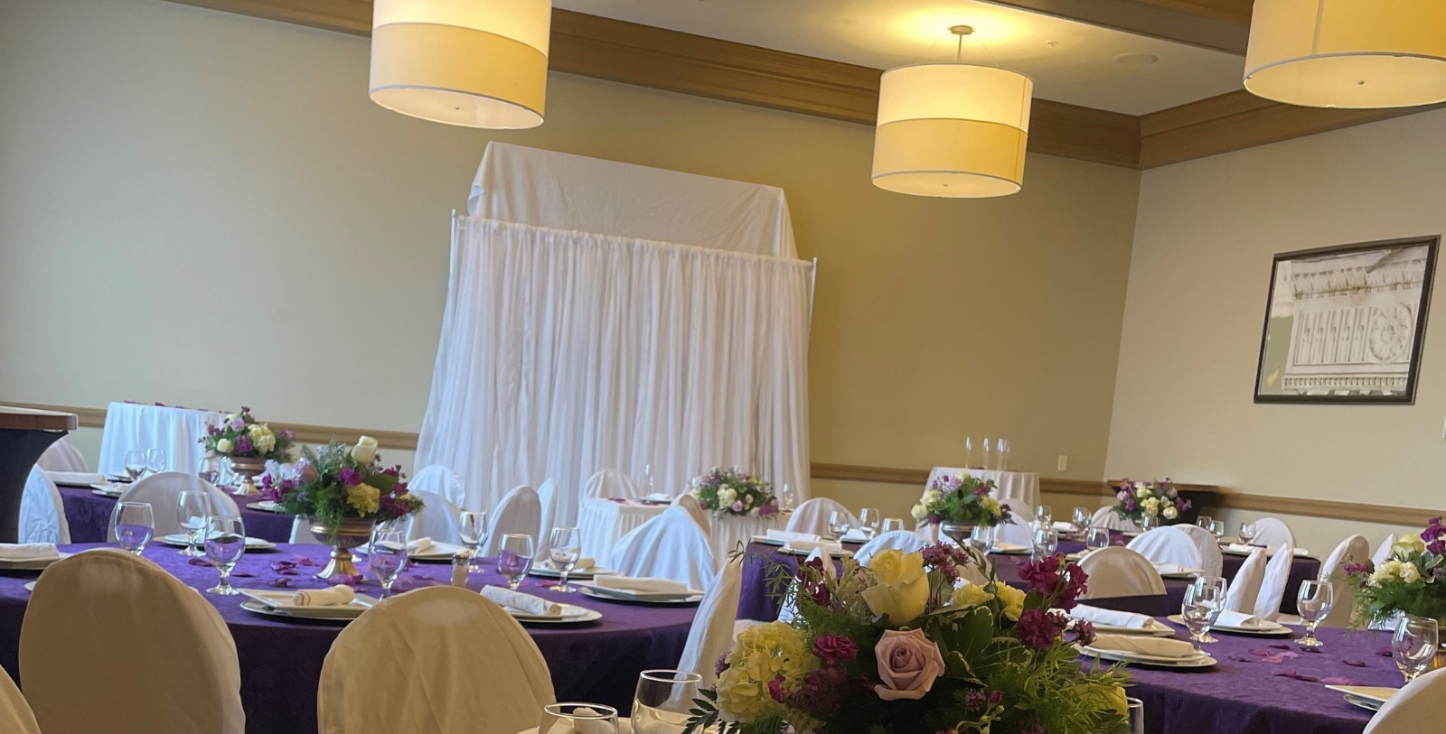 a table set for a wedding