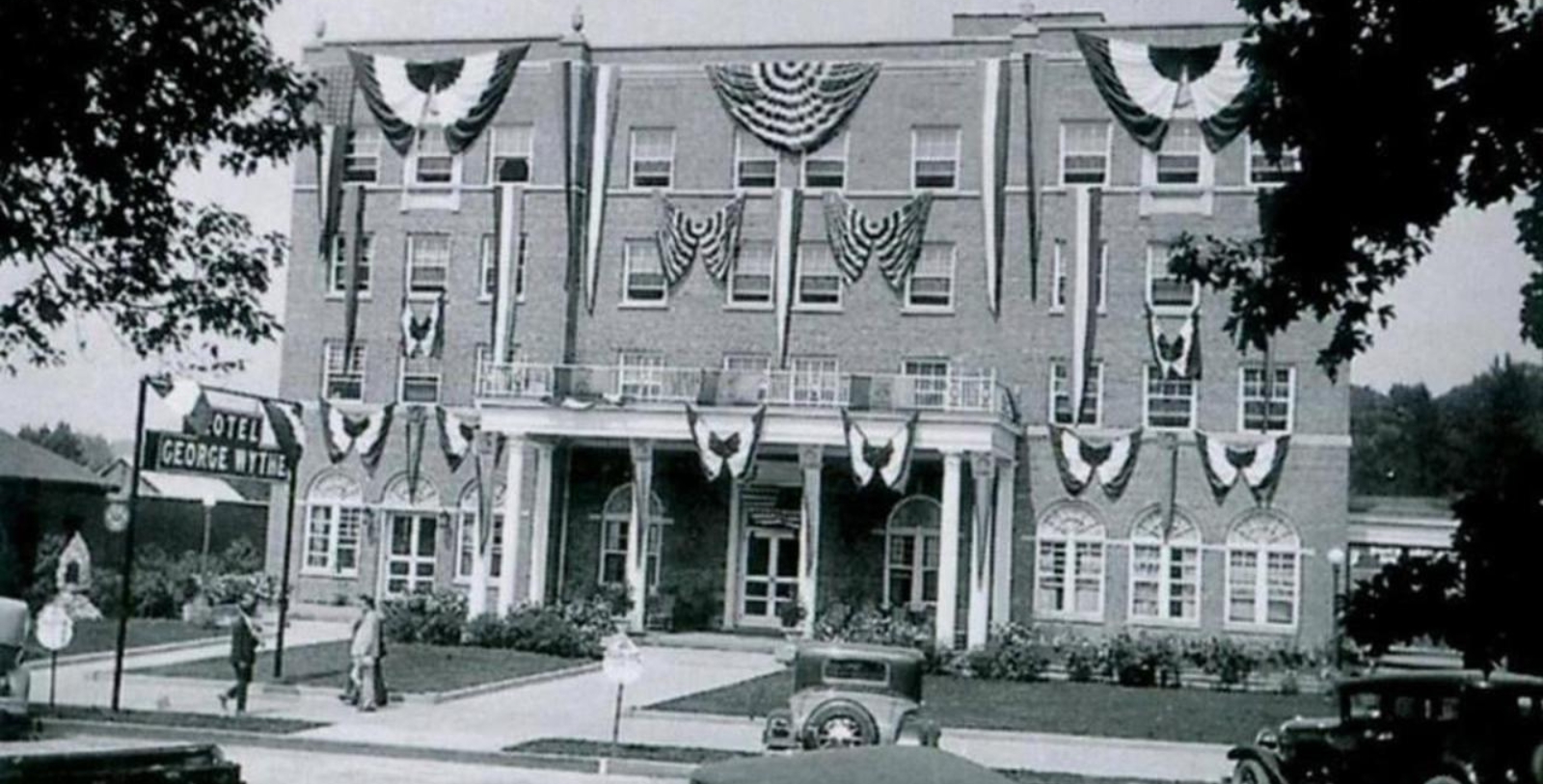 a building with flags and flags