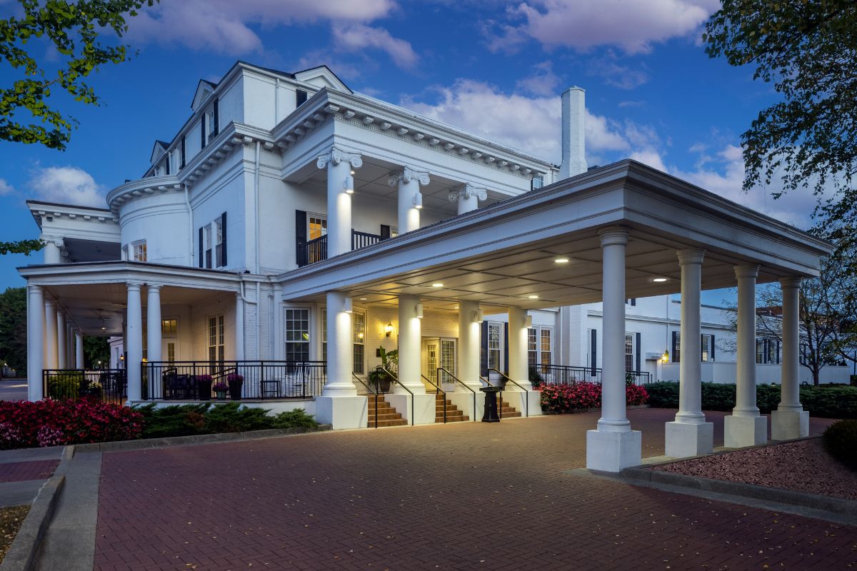 a large white building with columns