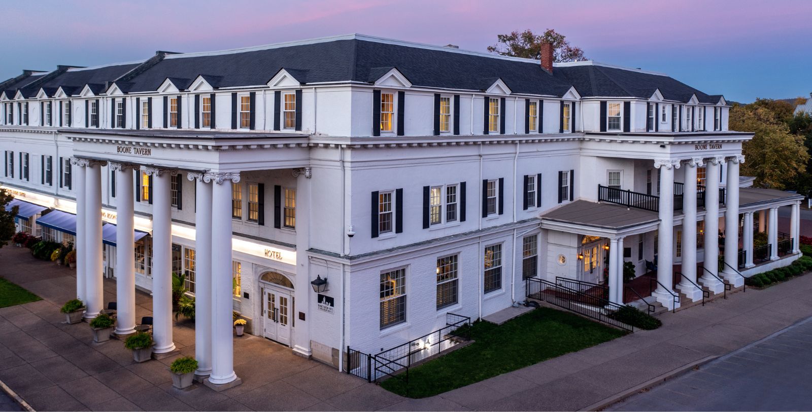 a large white building with columns