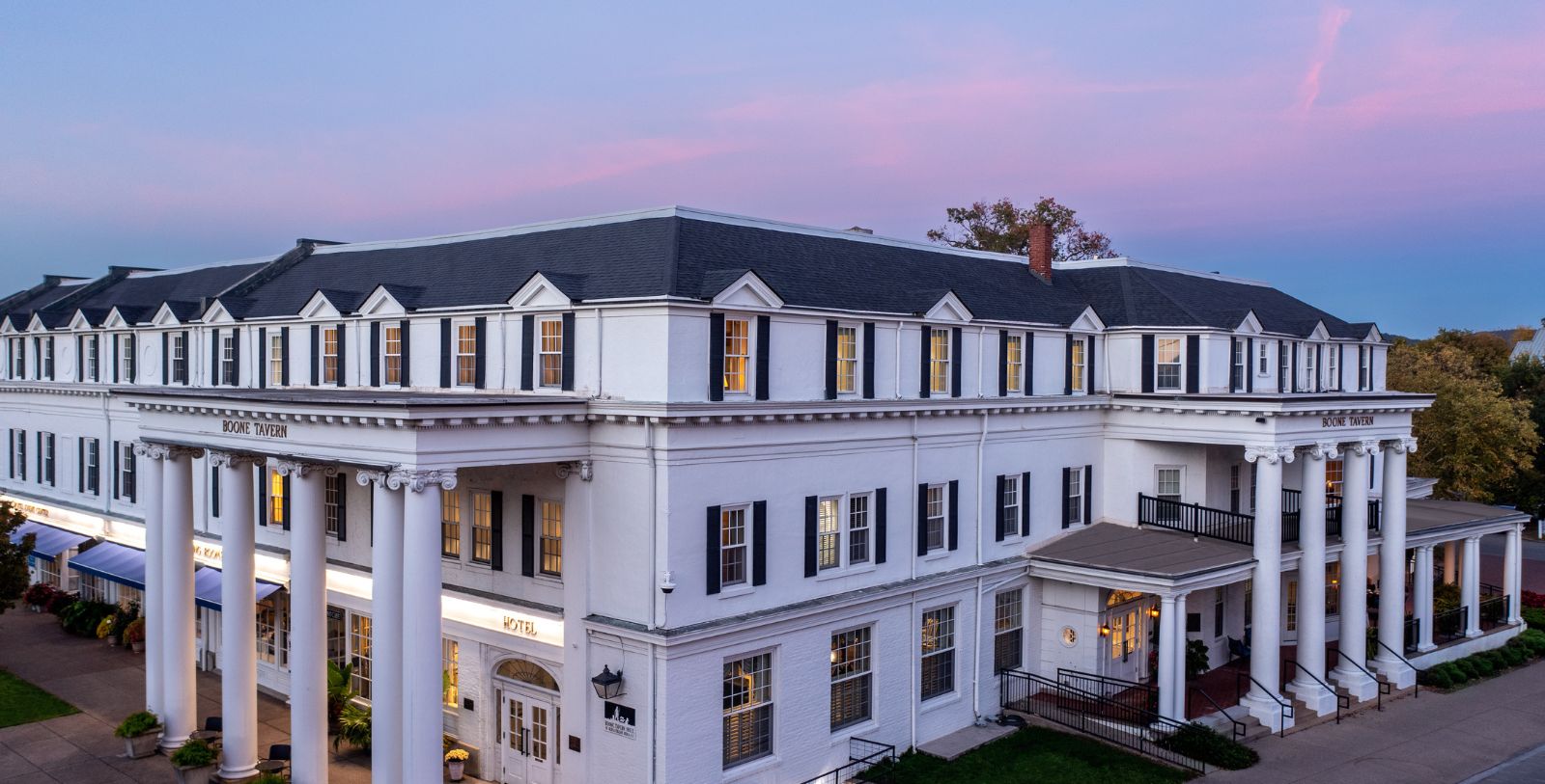 a large white building with columns