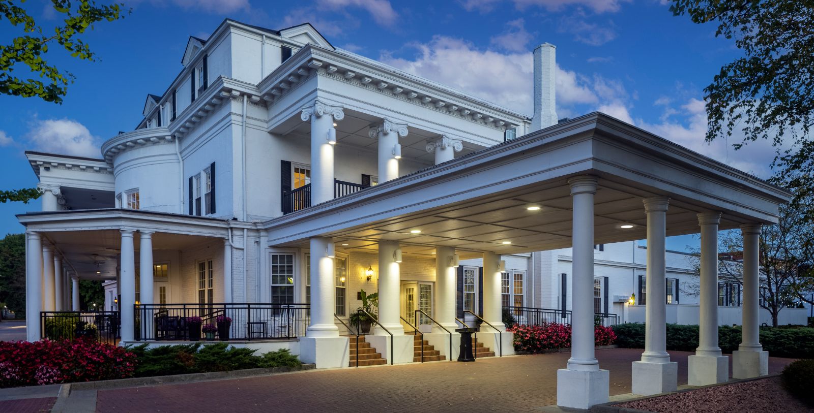 a large white building with columns