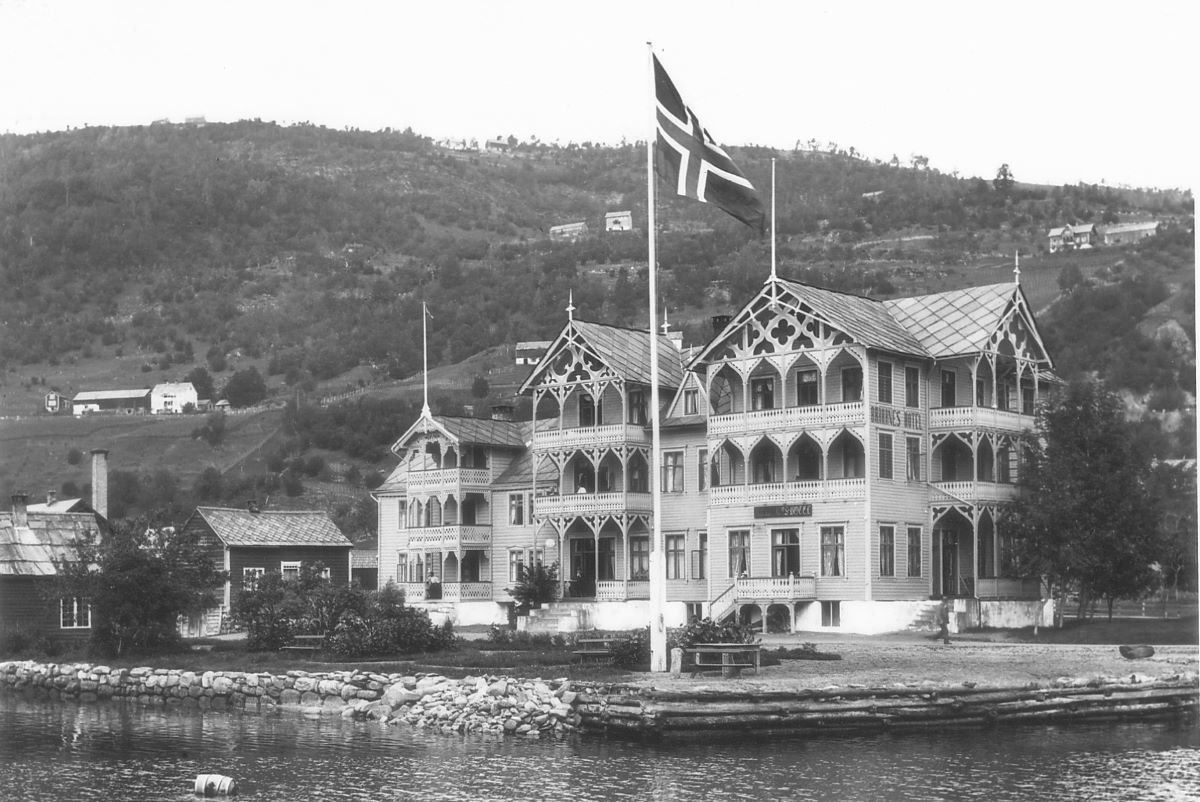 a building with a flag on the top