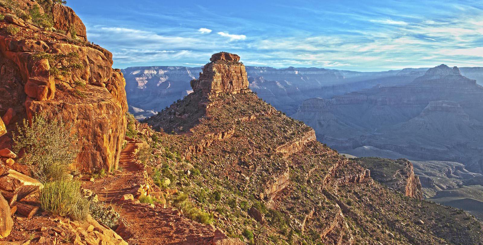 a trail on a rocky mountain