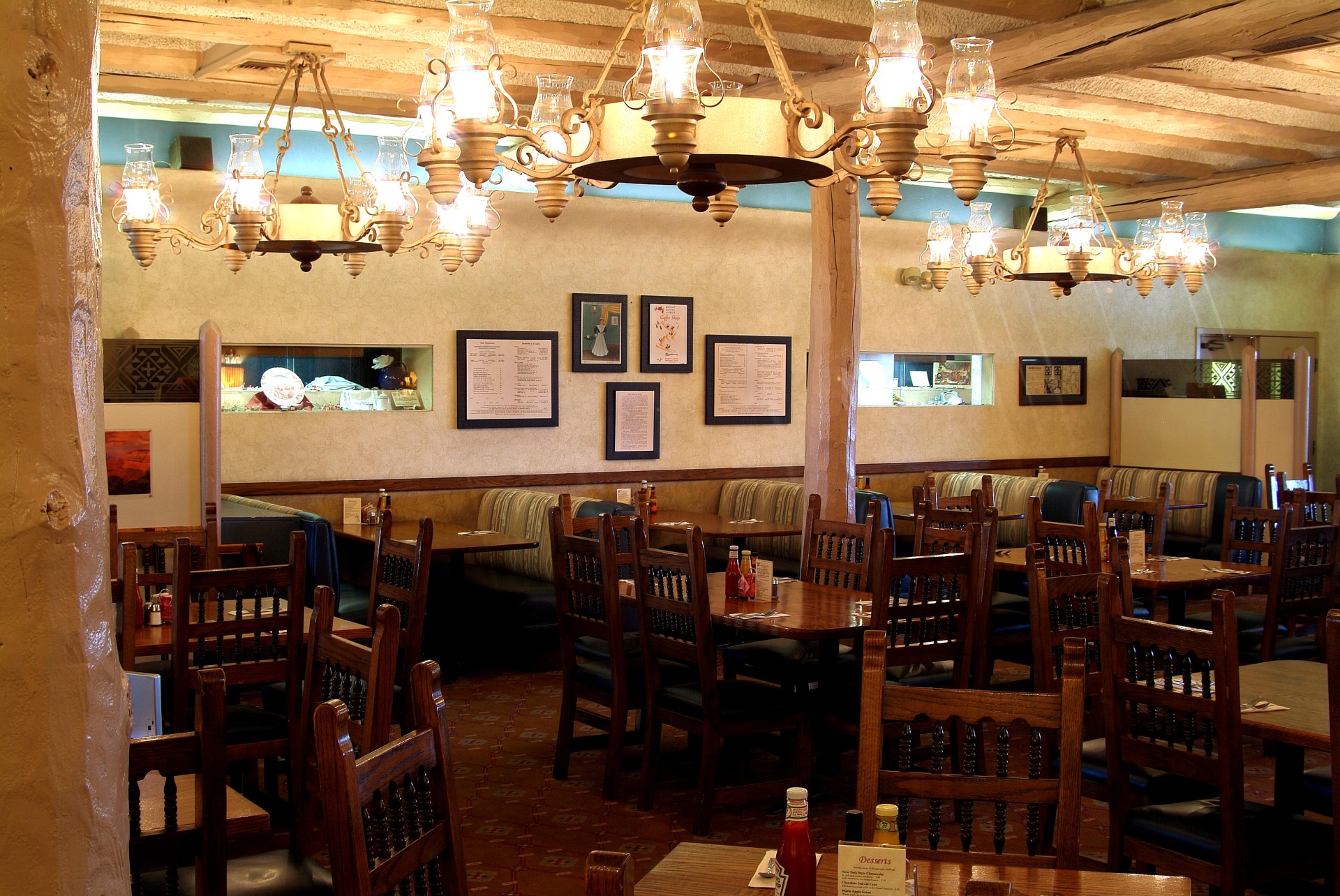 a restaurant with tables and chairs