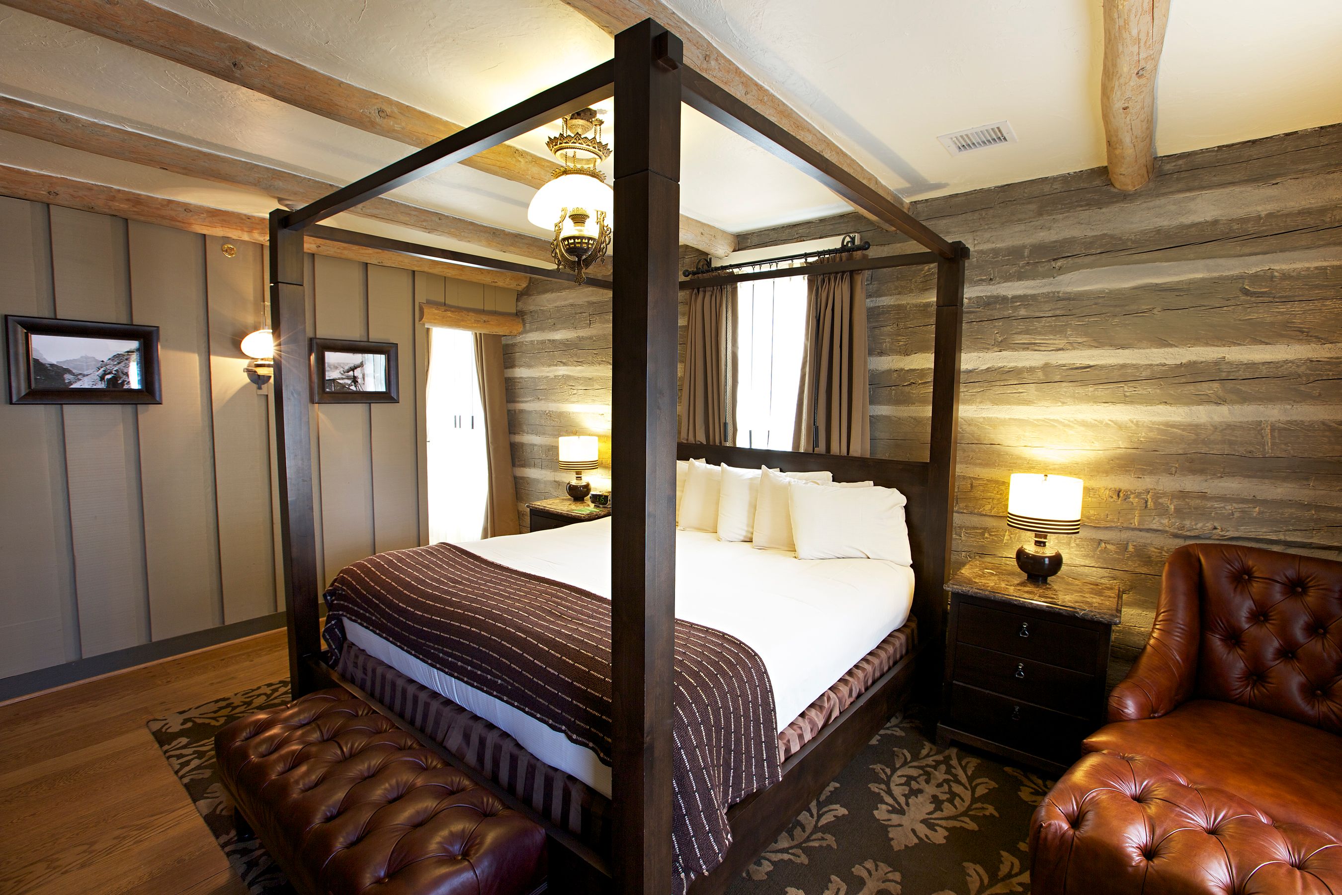 a bed in a room