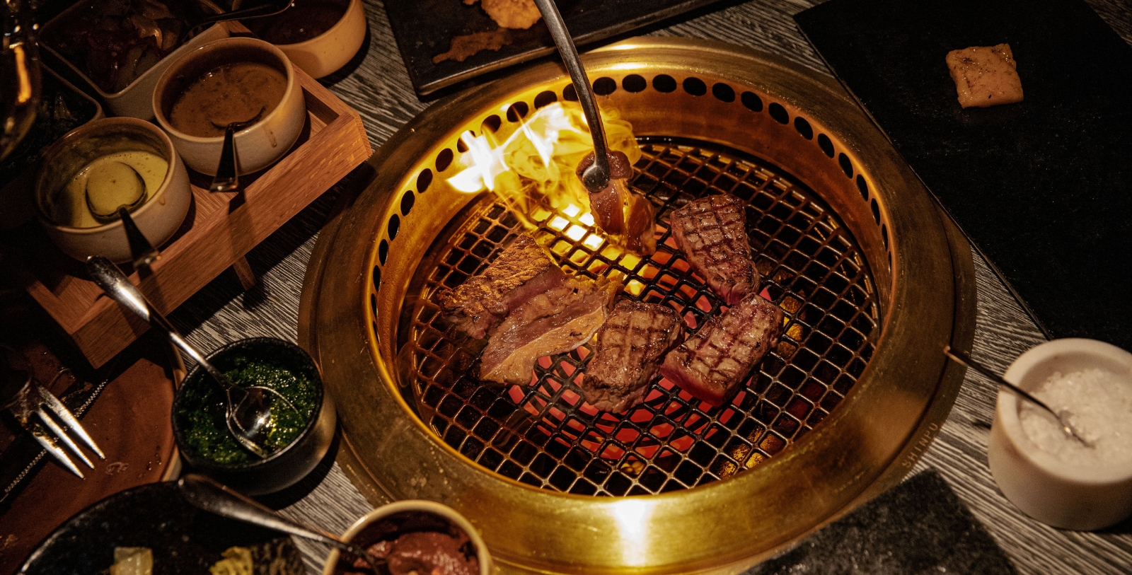 a meat on a grill