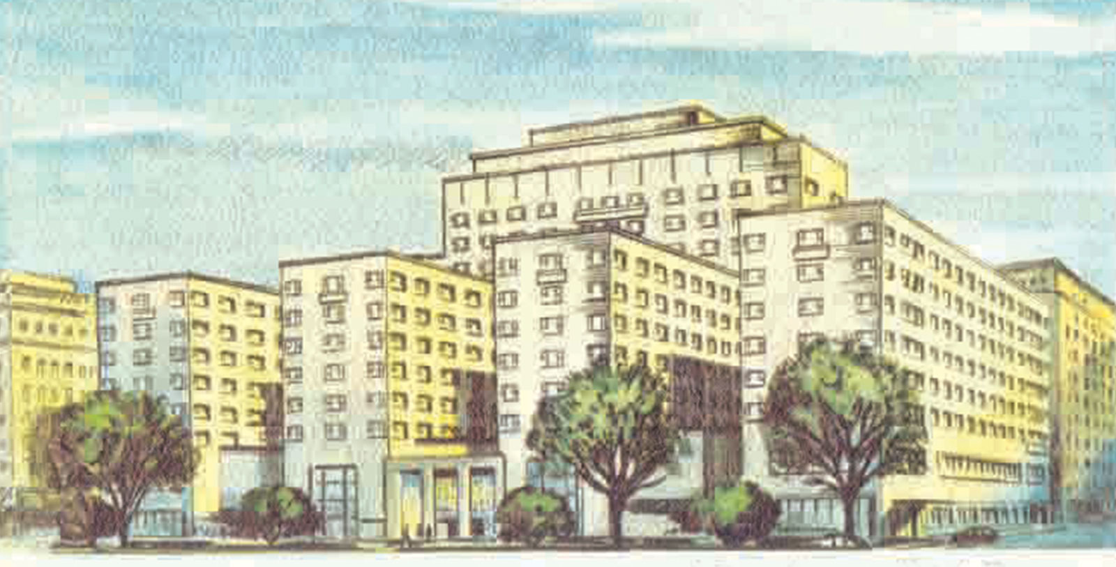 a drawing of a building