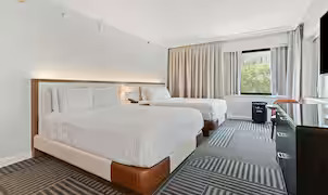 a room with two beds