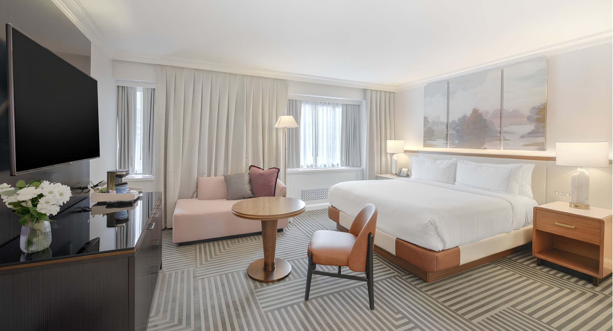 a room with a bed and a couch