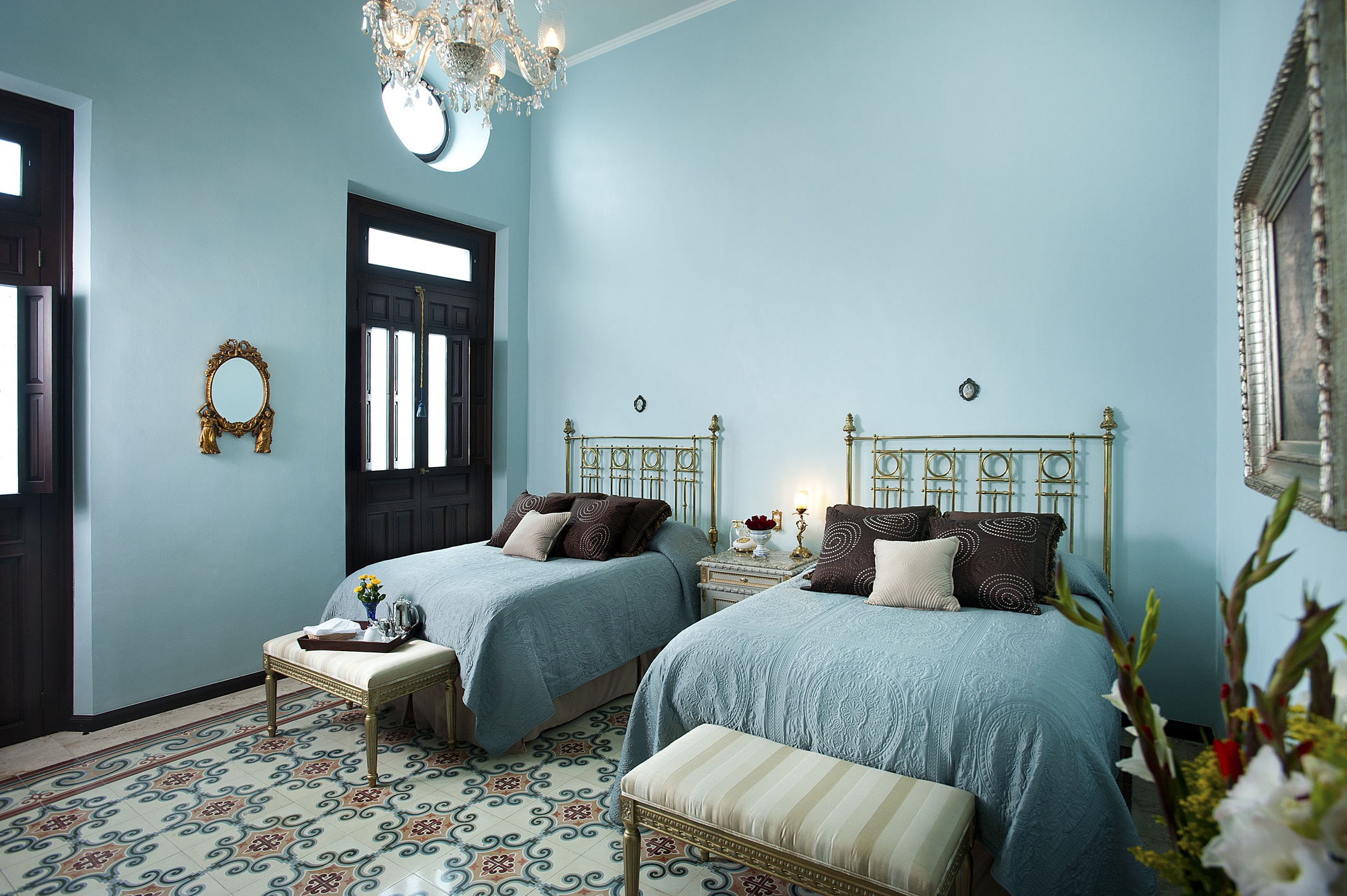 a room with two beds