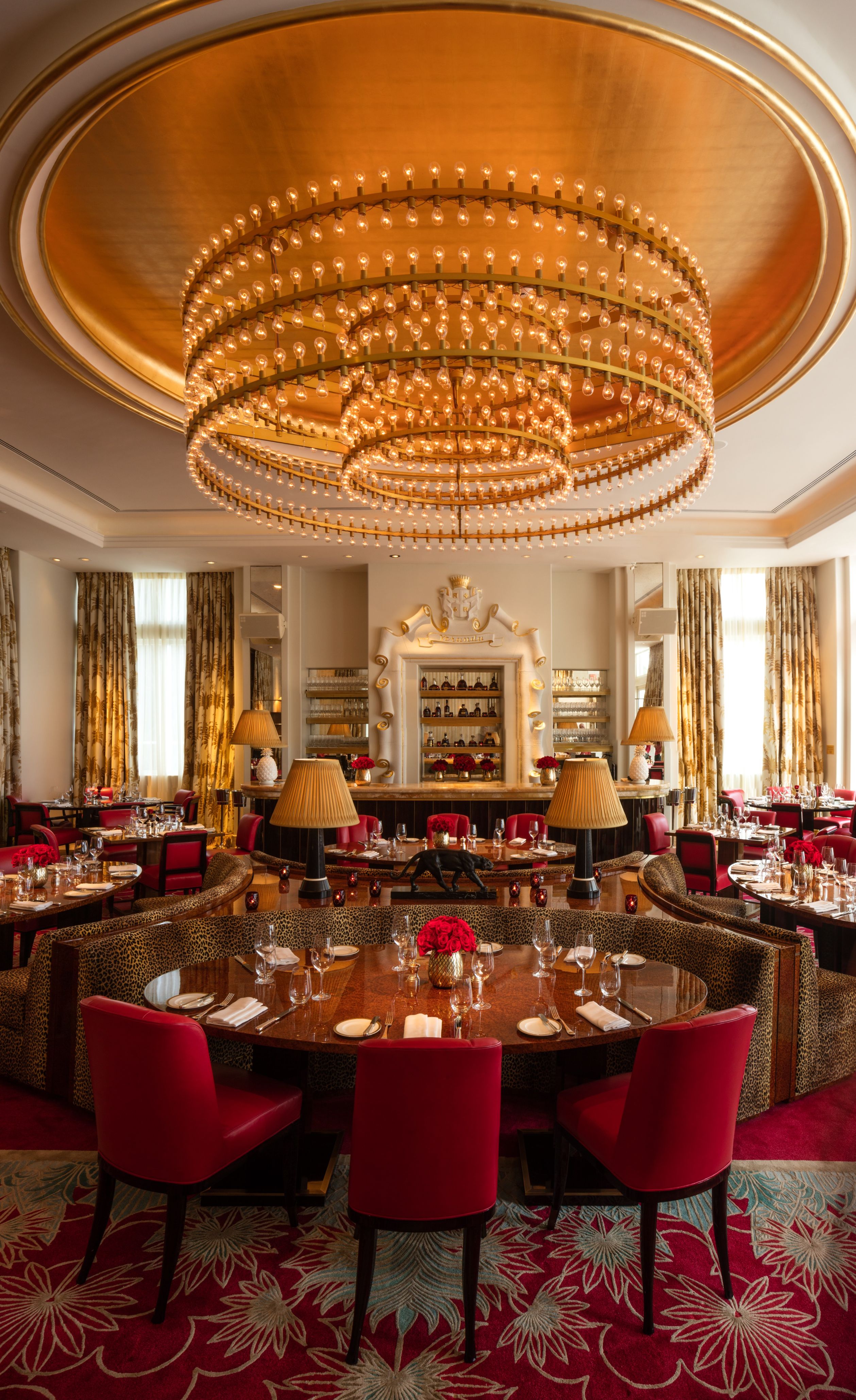 a room with tables and chairs