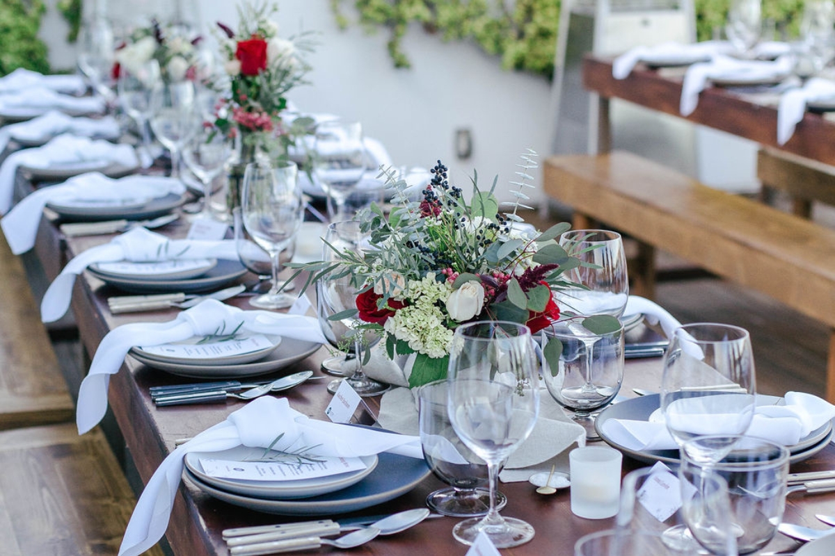 a table set for a dinner party