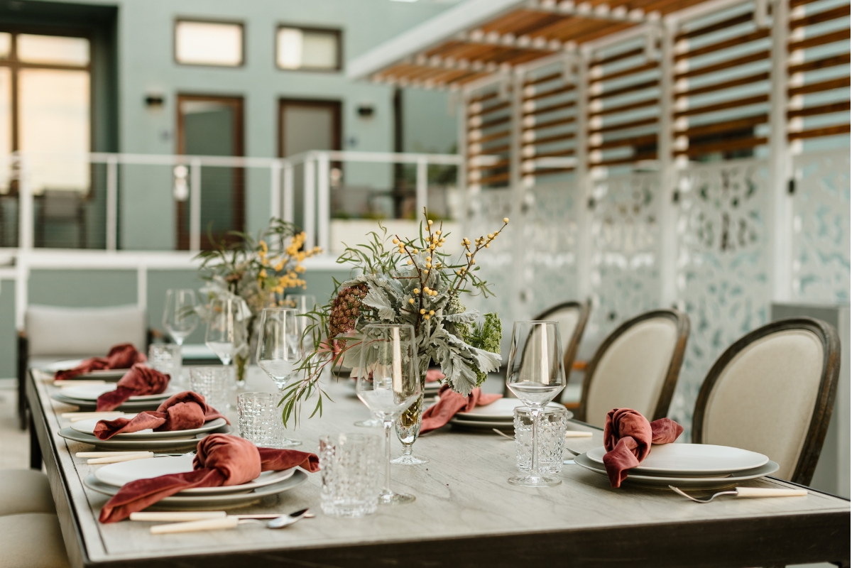a table set for a dinner party