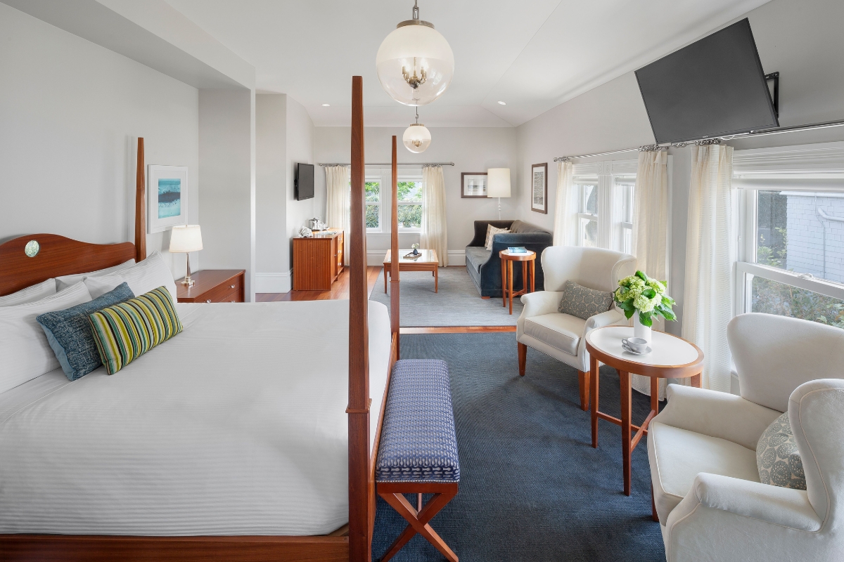 a room with a bed and a couch