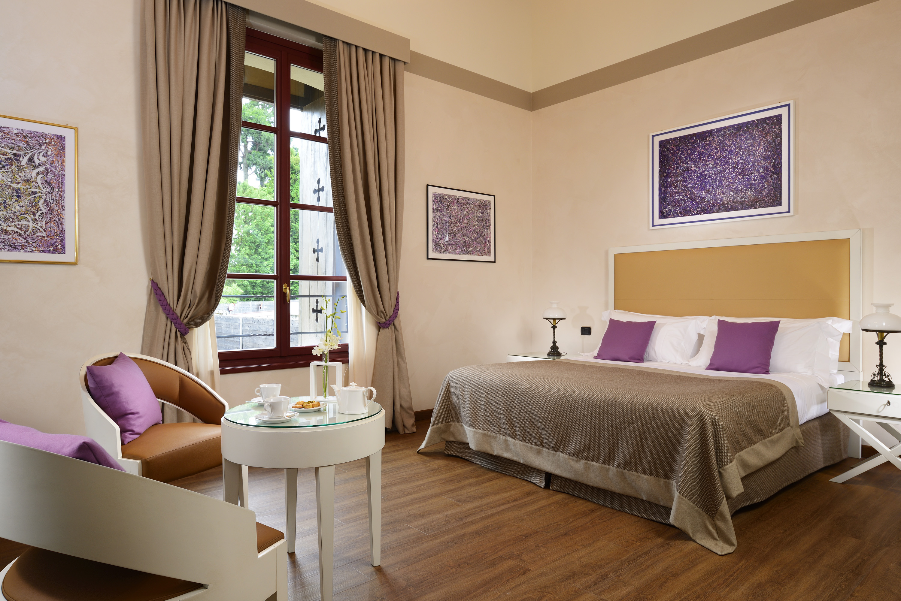 a room with a bed and a chair