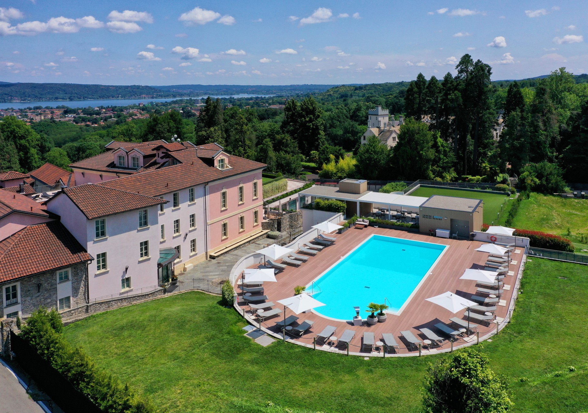 a pool in a large building