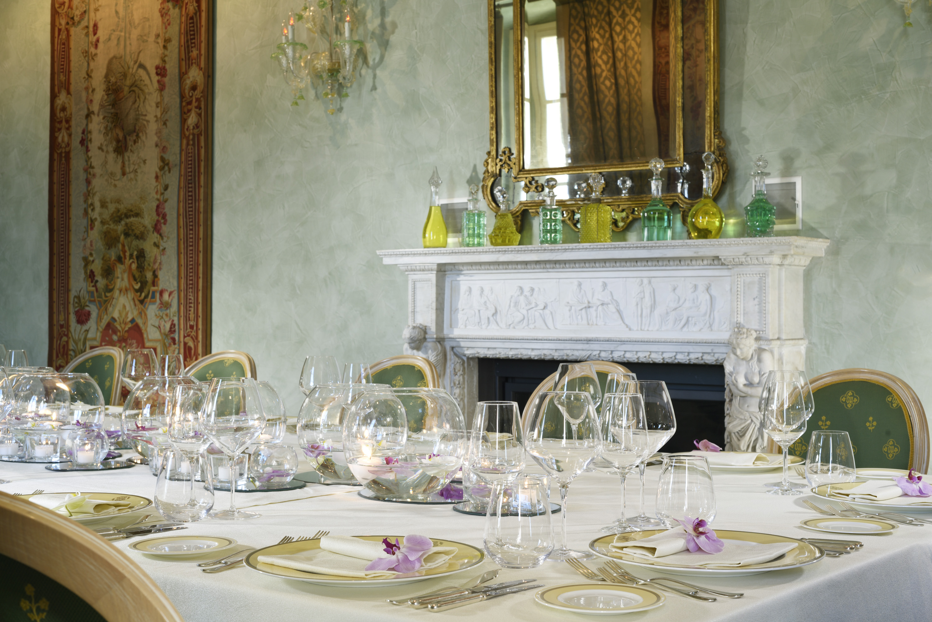 a table set for a dinner party