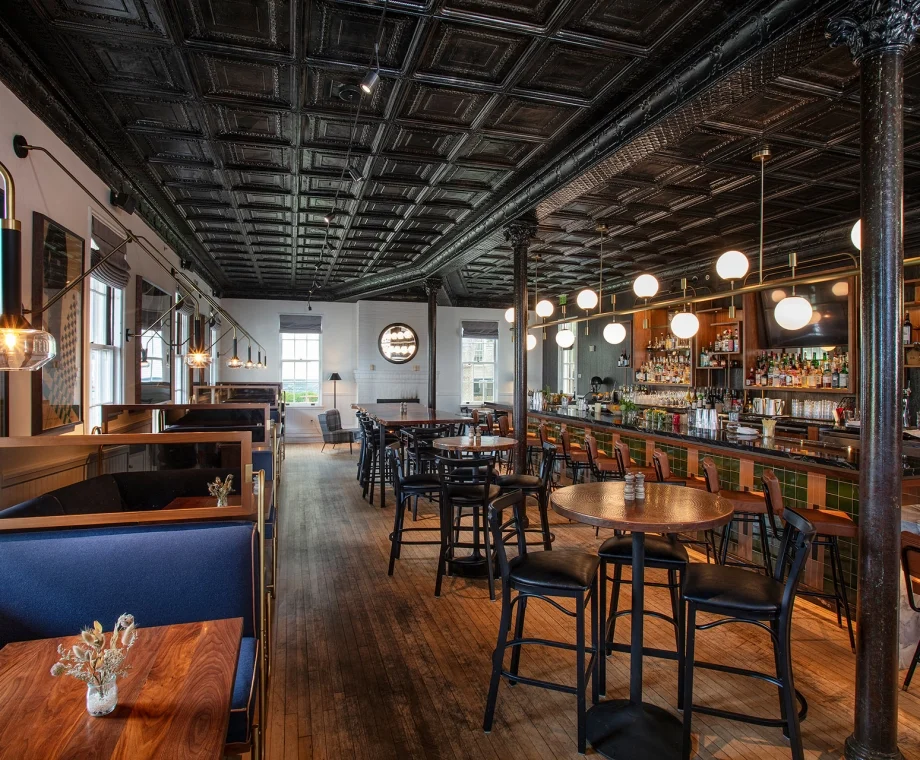 a restaurant with tables and chairs